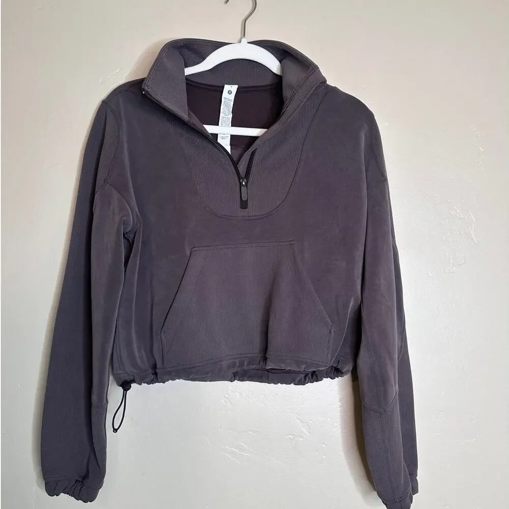 Lululemon Brushed Softstreme Ribbed Half Zip Espresso 4
